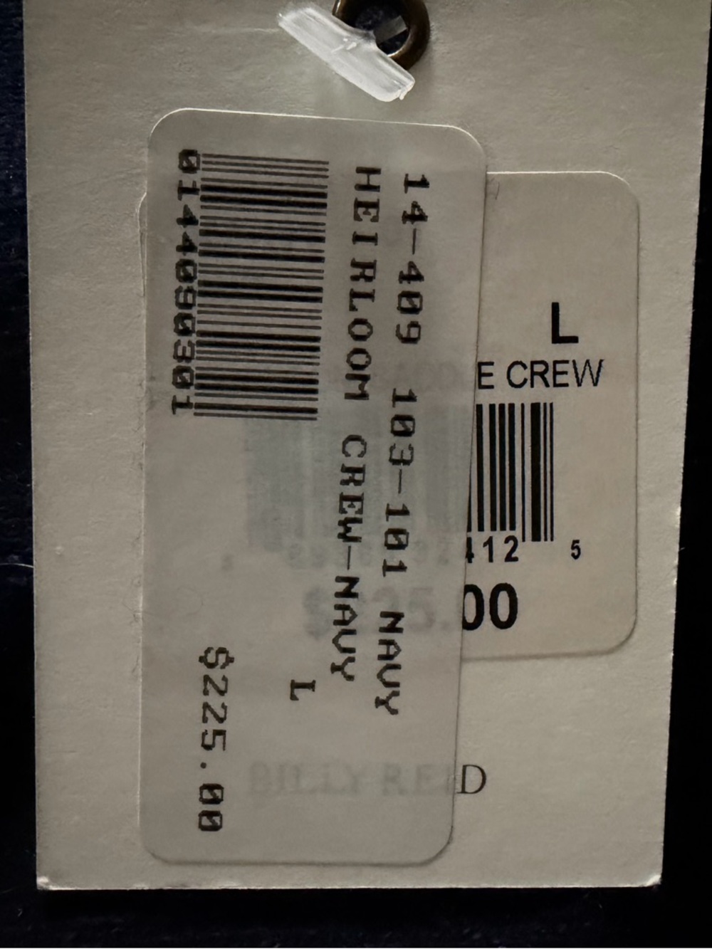 Billy Reid Heirloom Crew Sweater Navy Wool Silk Blend Men’s Size L NWT - Picture 4 of 4